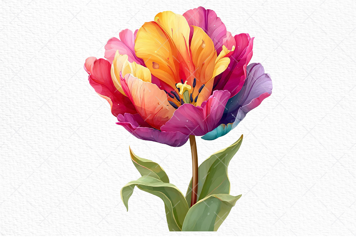 Whimsical Tulip Flower Clipart, an Illustration by Craft Nest (Photo 11 of 11)