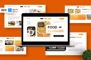 Food Vlogger - Culinary Keynote, a Presentation Template by Deepslide Studio