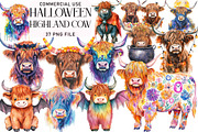 Halloween Highland Cow Clipart, an Illustration by Daily.Designs (Thumbnail 1 of 3)