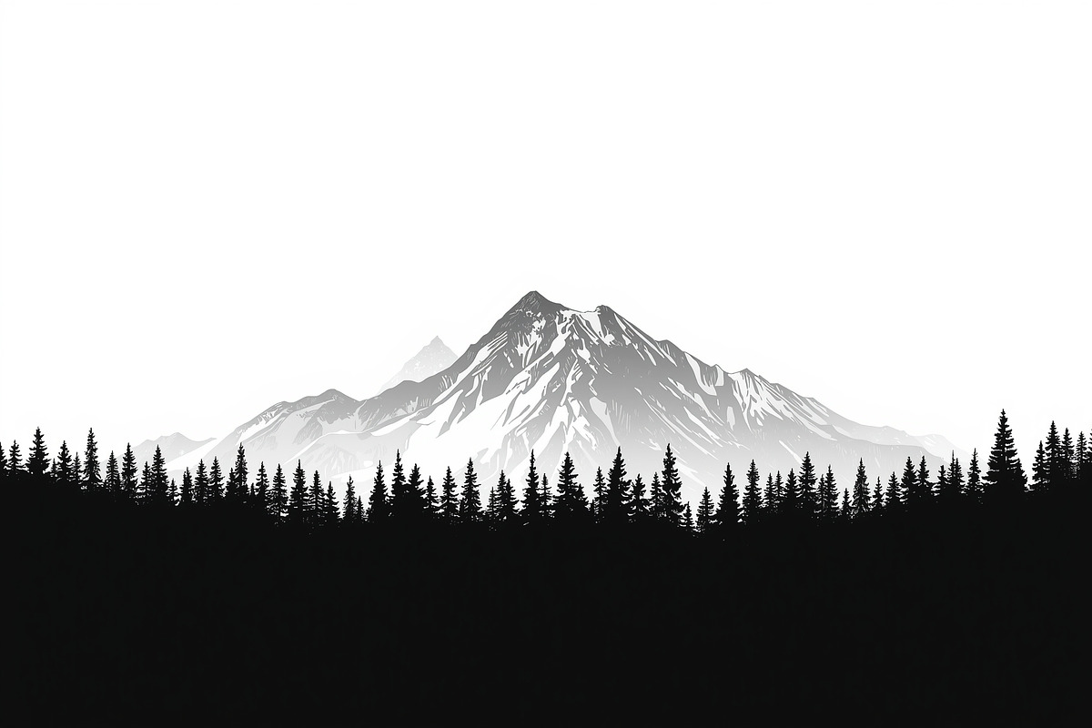 12 Pine Forest & Mountain Scenes, an Illustration by musafir_fashion (Photo 7 of 13)