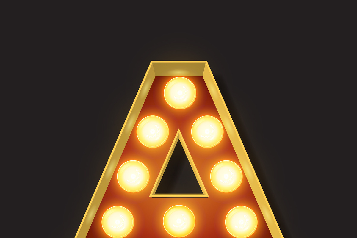 Vector Light Bulb Marquee Letters, an Object Graphic by ACF Designs (Photo 2 of 2)