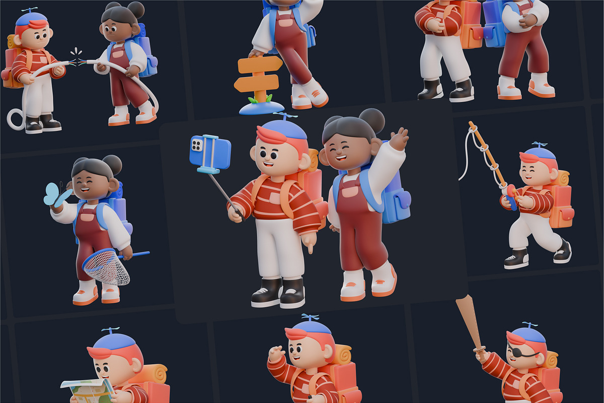 Travel and Adventure 3D Character, a Characters & Person 3D Model by orenjidesign (Photo 7 of 8)
