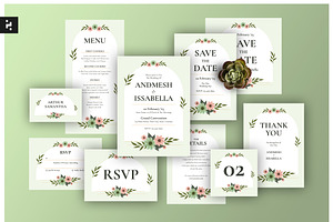Floral Wedding Suite Template, an Invitation Template by Neermana