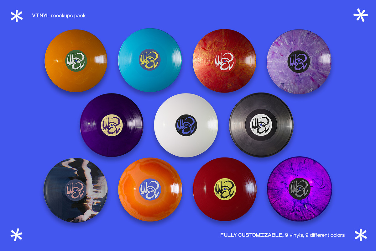 COLORED VINYLS MOCKUP PACK, a Templates & Theme by MDP TYPEFACES (Photo 2 of 6)