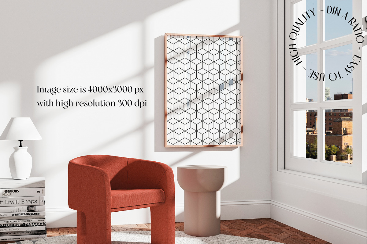 FRAME MOCK UP IN MODERN SPACE, a Product Mockup by N digital designs (Photo 3 of 5)