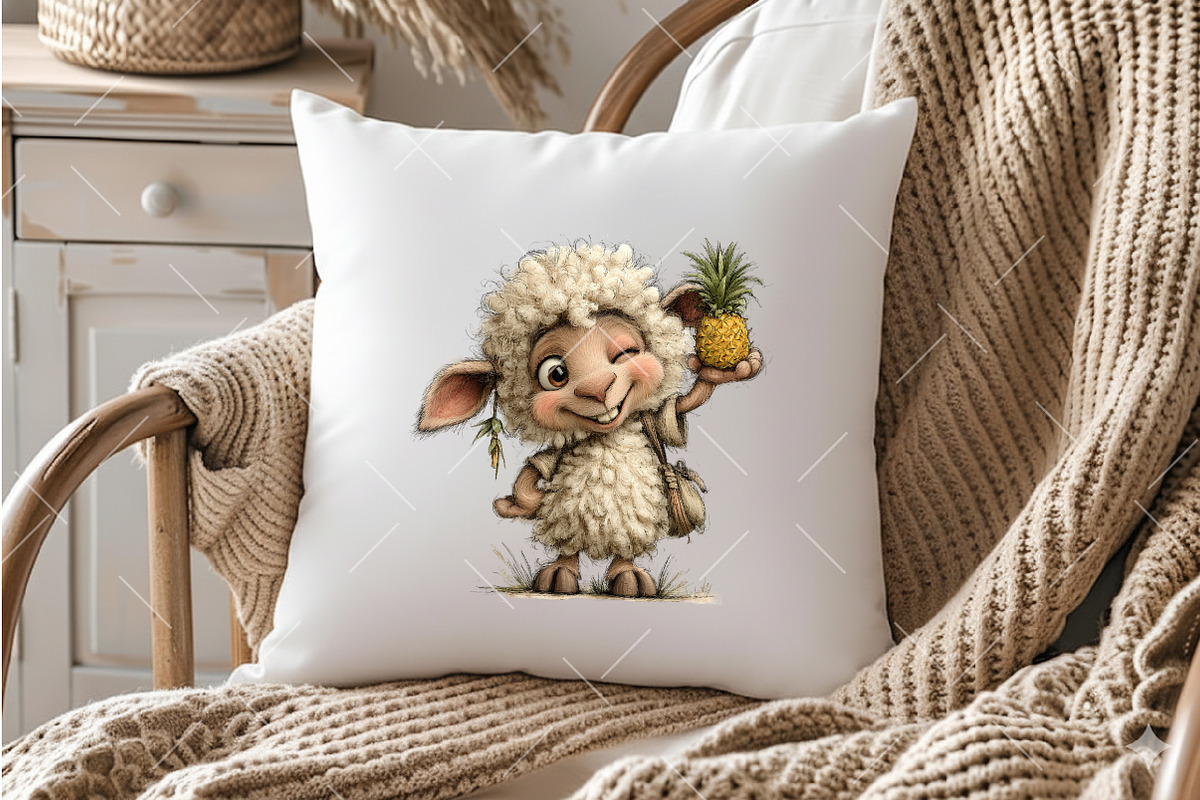 Whimsical Summer Sheep Clipart, an Illustration by OK Design (Photo 5 of 6)