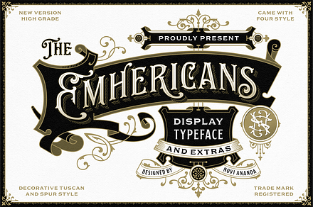 NS Emhericans + Extras 30% off!, a Serif Font by Novisouldado