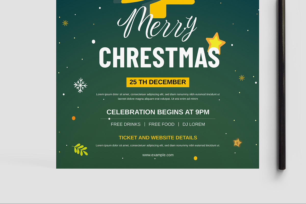 Christmas Flyer Layout, a Flyer Template by MightyDesign (Photo 3 of 8)