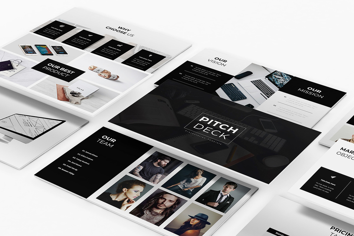 Pitch Deck Powerpoint Template, a Presentation Template by Incools Stokie (Photo 1 of 9)