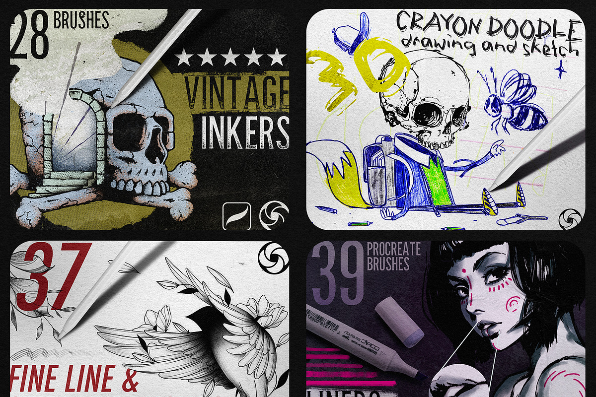 650 Procreate Brushes Mega Bundle, a Brush Add-On by BrushArchive (Photo 5 of 7)
