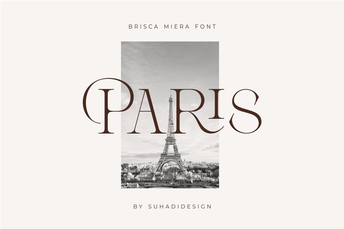 Brisca Miera - Chic Ligature Font, a Serif Font by suhadidesign (Photo 3 of 13)