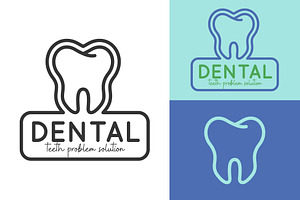 dental line icon logo vector, a Branding & Logo Template by Lodzrov