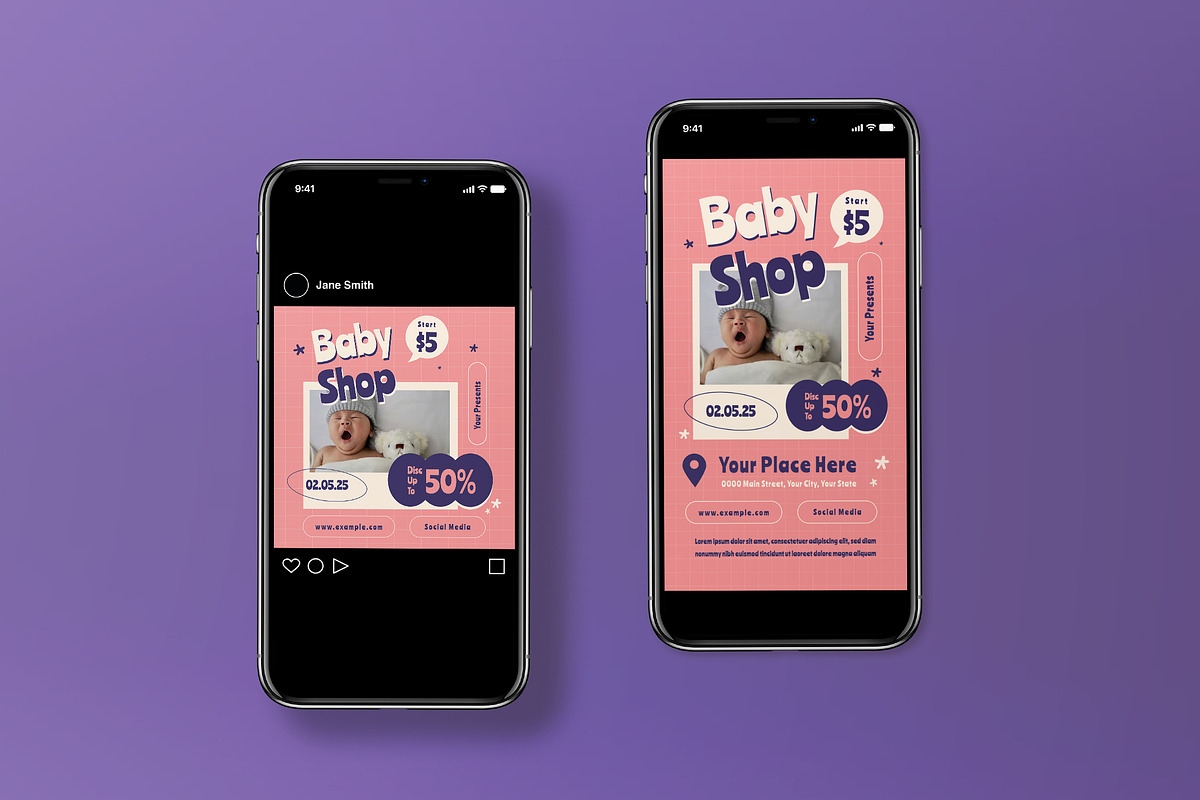 Baby Shop Flyer Set, a Flyer Template by graphicook
