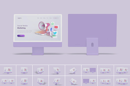 iMac Desktop Mockup Web Presentation