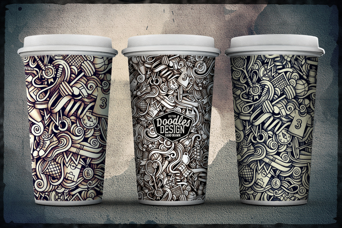Sport Graphic Doodles Patterns, a Pattern Graphic by BALABOLKA (Photo 6 of 6)