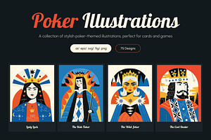 Poker Illustration Art Set, a Sport Illustration by Creative Stall