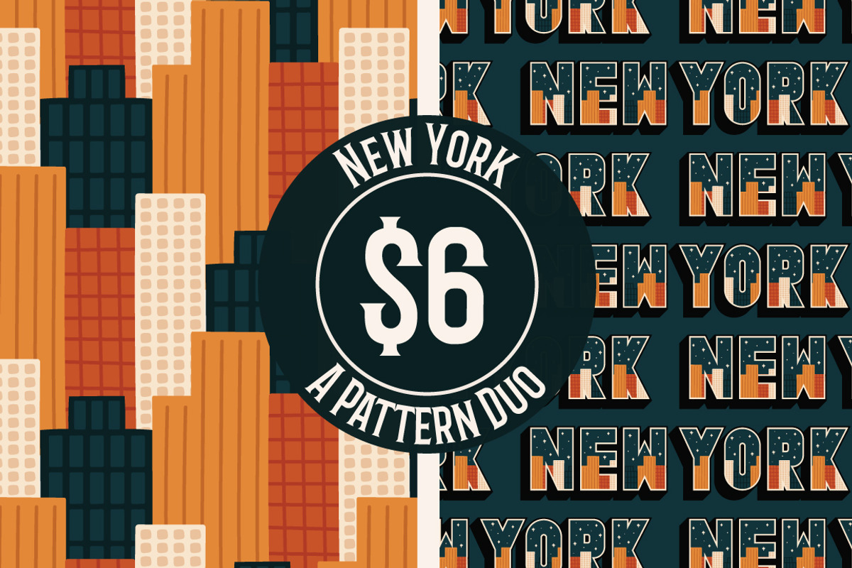 New York Vector Pattern Duo, a Pattern Graphic by K McCormack Designs (Photo 1 of 5)