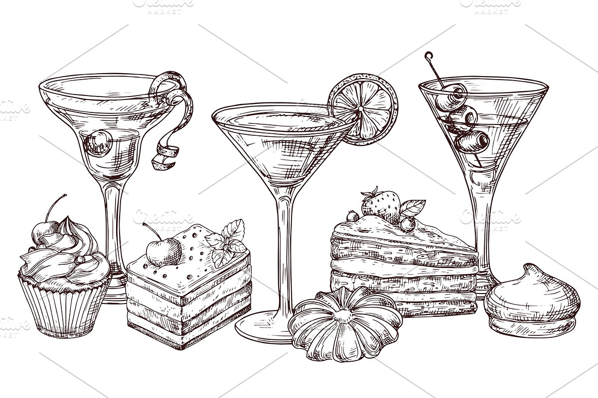 Hand drawn desserts and soft, a Background Graphic by Valerie Bodnar