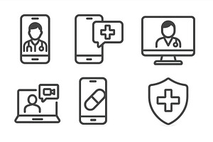Digital healthcare symbols, a Healthcare Illustration by ZinetroN