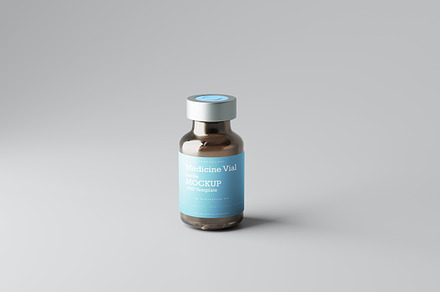 Vaccine Vial Bottle Mockups, a Packaging Mockup by MockupFree.Net
