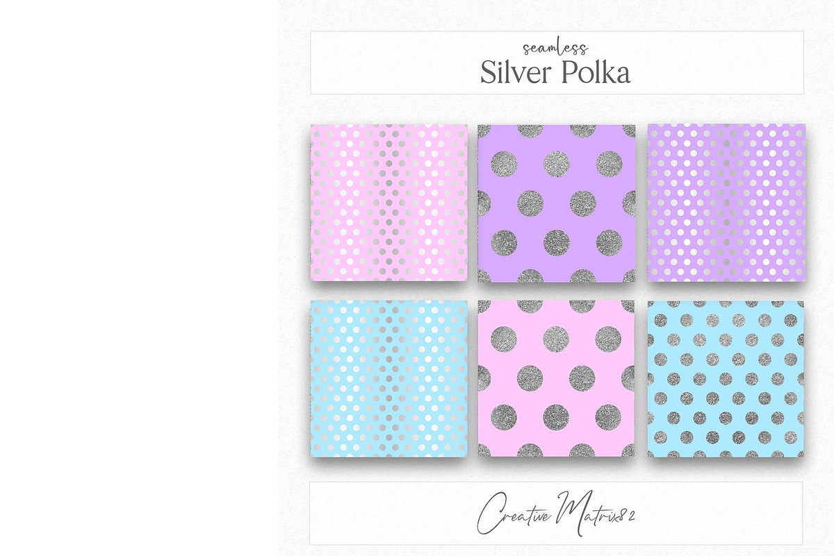 Pastel Polka Dots, Silver Glitter, a Pattern Graphic by Creative Matrix82 (Photo 4 of 7)