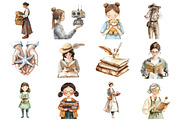Watercolor Teacher Clipart, an Illustration by Design Market (Thumbnail 3 of 3)