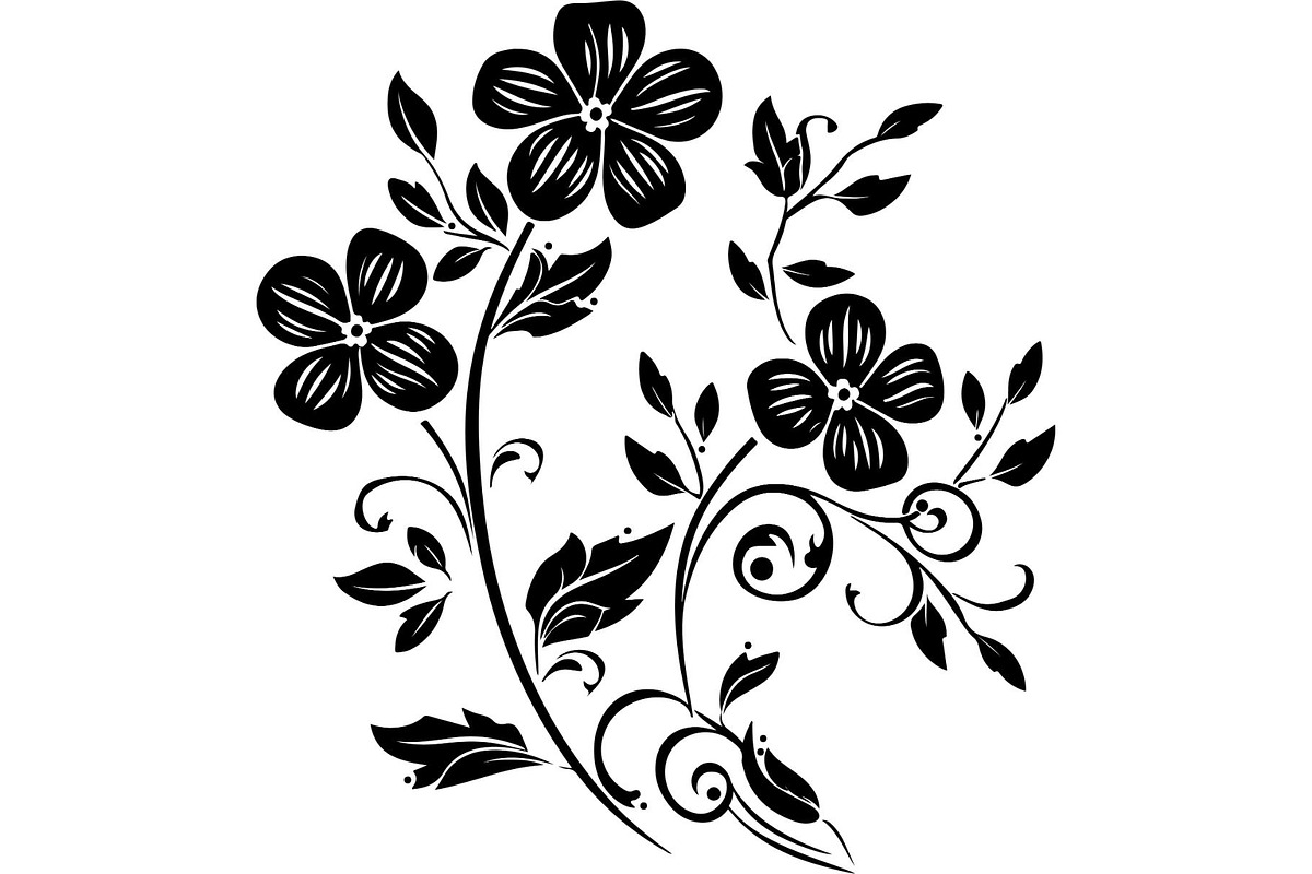 Elegant Botanical Flower Silhouette, an Object Graphic by Designer_Momina (Photo 3 of 16)