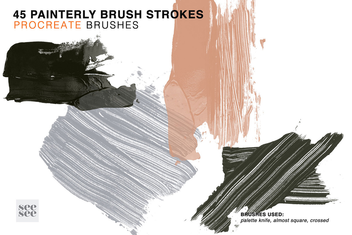 45 Procreate Painterly Brush Stamps, a Brush Add-On by CC CREATIVE CO (Photo 11 of 15)
