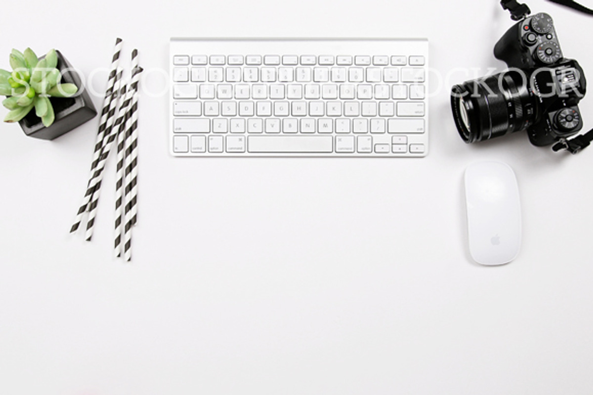 Styled Stock Camera Mac Keyboard, a Product Mockup by Stockographer