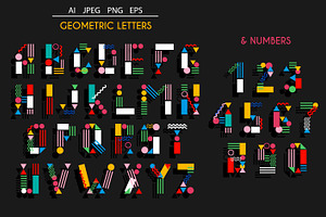 Geometric letters and numbers