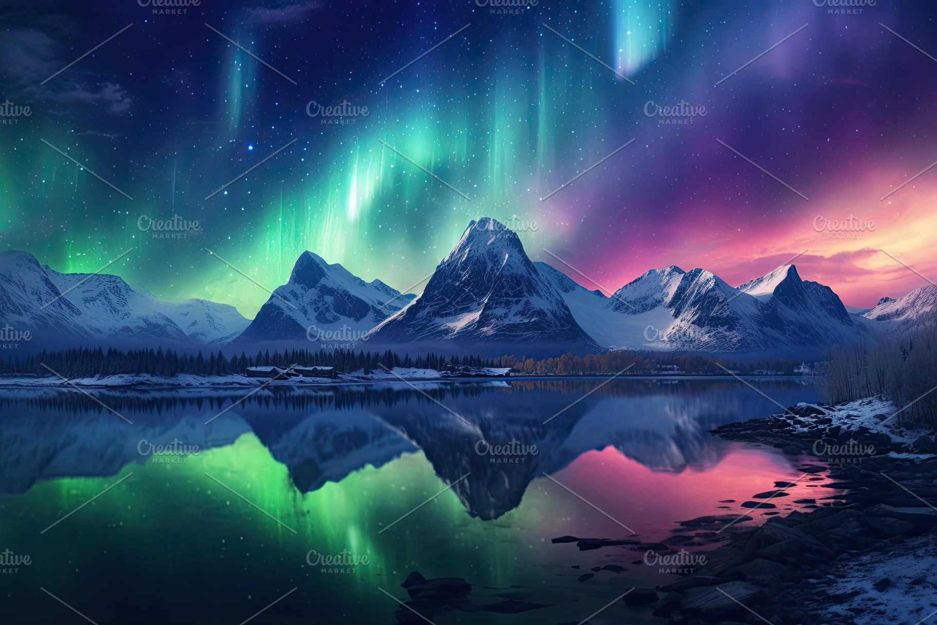 Aurora borealis over the snowy mount, a Photo by Iftikhar Alam