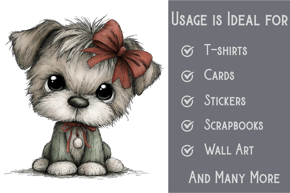 Whimsical Christmas Dog Cliart, an Illustration by Pixels.Craft (Photo 3 of 6)