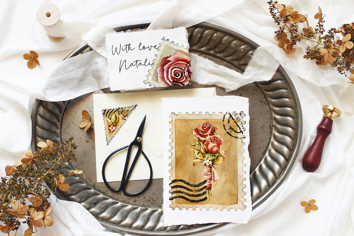 Postal clipart, blank postage stamps, an Object Illustration by Artmanata (Photo 7 of 10)