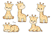 Giraffe Character Set Collection, an Animal Illustration by Artpon Illustration (Thumbnail 2 of 3)