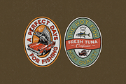 Vintage Fishing Logo Templates, a Sport Illustration by creatorimage (Thumbnail 1 of 5)