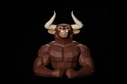 DIY Bull bodybuilder 3D template, a Templates & Theme by PolyFish (Thumbnail 5 of 6)