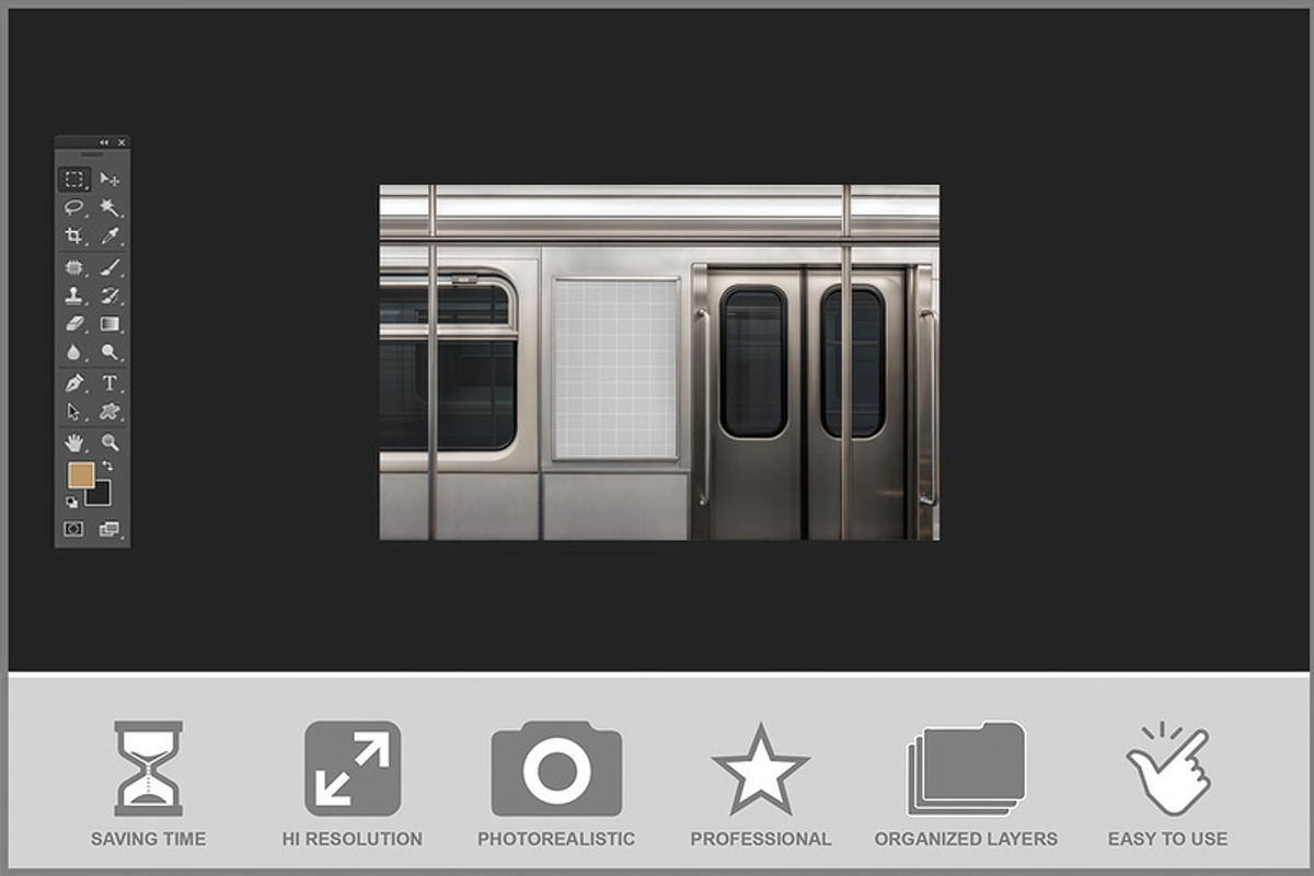 Steel Subway Exterior Panel Mockup, an Apparel Mockup by Bruno's Shop