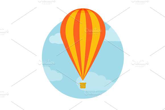 Set hot air balloon flying preview 3
