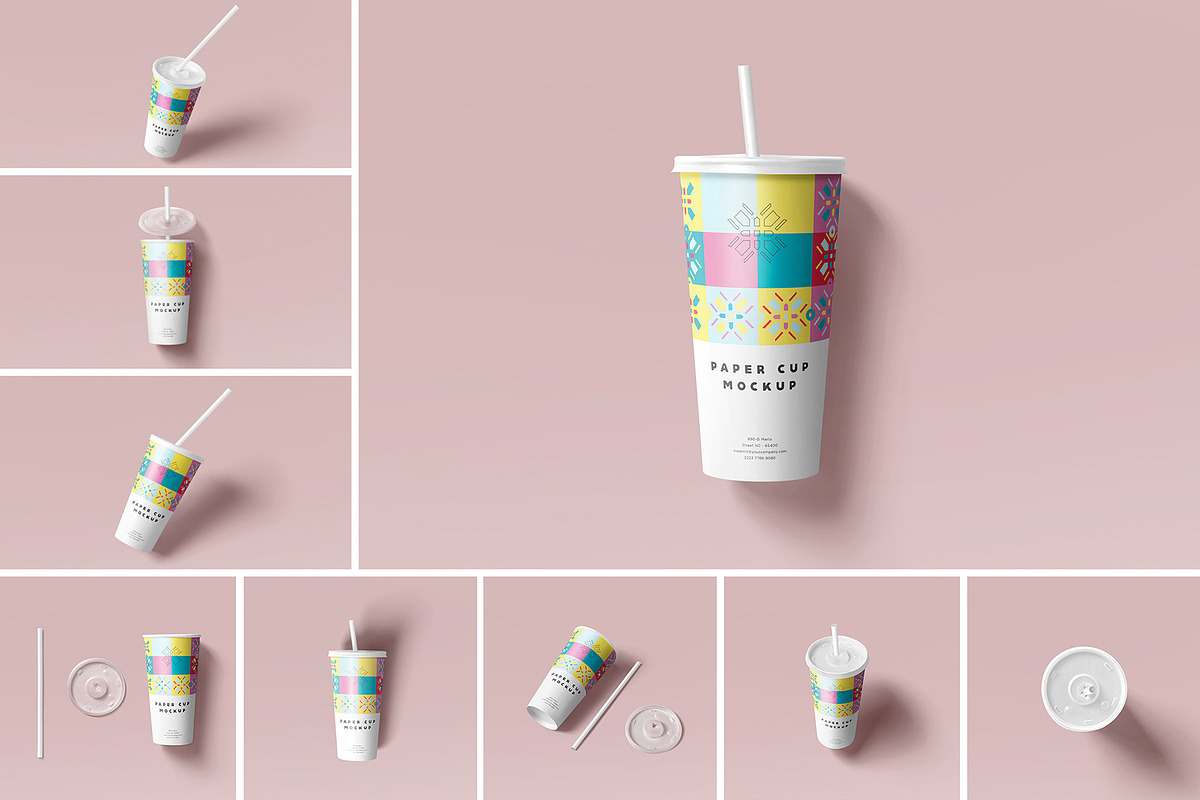 Soda Cup Mockup, a Product Mockup by PixelVoyager (Photo 1 of 11)