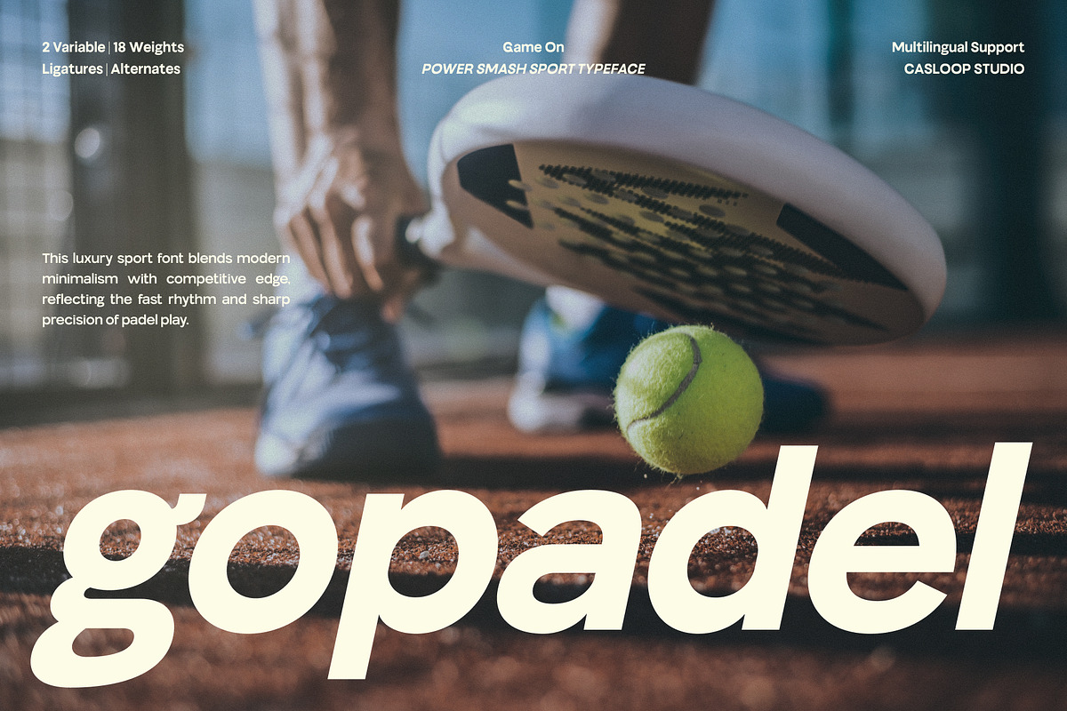 Gopadel – Power Sport Luxury Font, a Sans Serif Font by Casloop Studio (Photo 1 of 10)