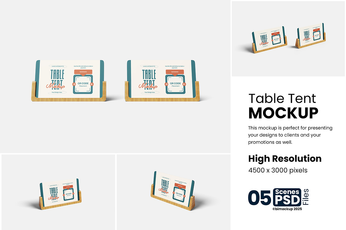 Table Tent Mockup, a Product Mockup by bimockup (Photo 1 of 6)