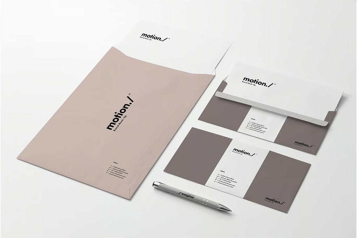 Motion Branding Print Pack Mockup, an Advertising Mockup by zippypixelstudio (Photo 4 of 9)
