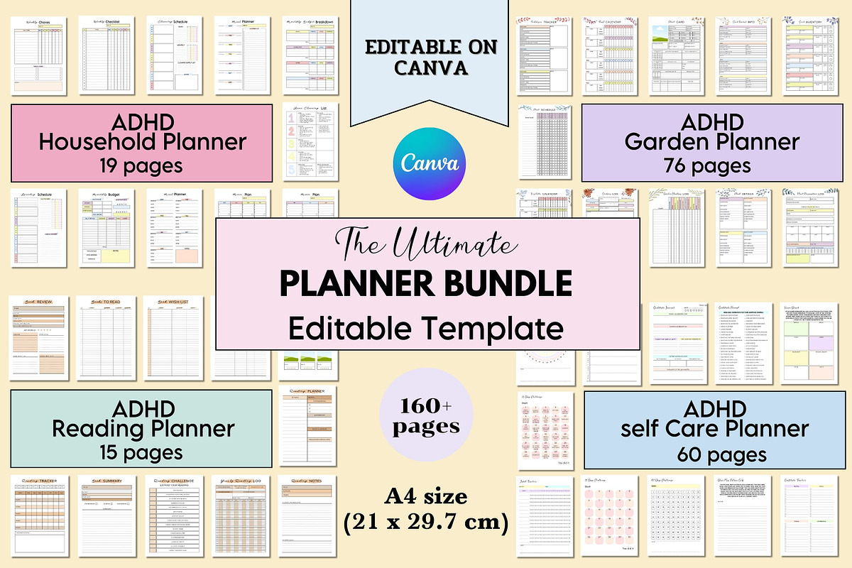 The Ultimate ADHD Planner Bundle, a Marketing Template by Adalin Shop (Photo 1 of 8)