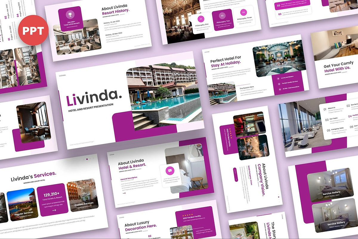 Livinda  Hotel and Resort Powerpoint, a Presentation Template by Fit-tee (Photo 1 of 6)