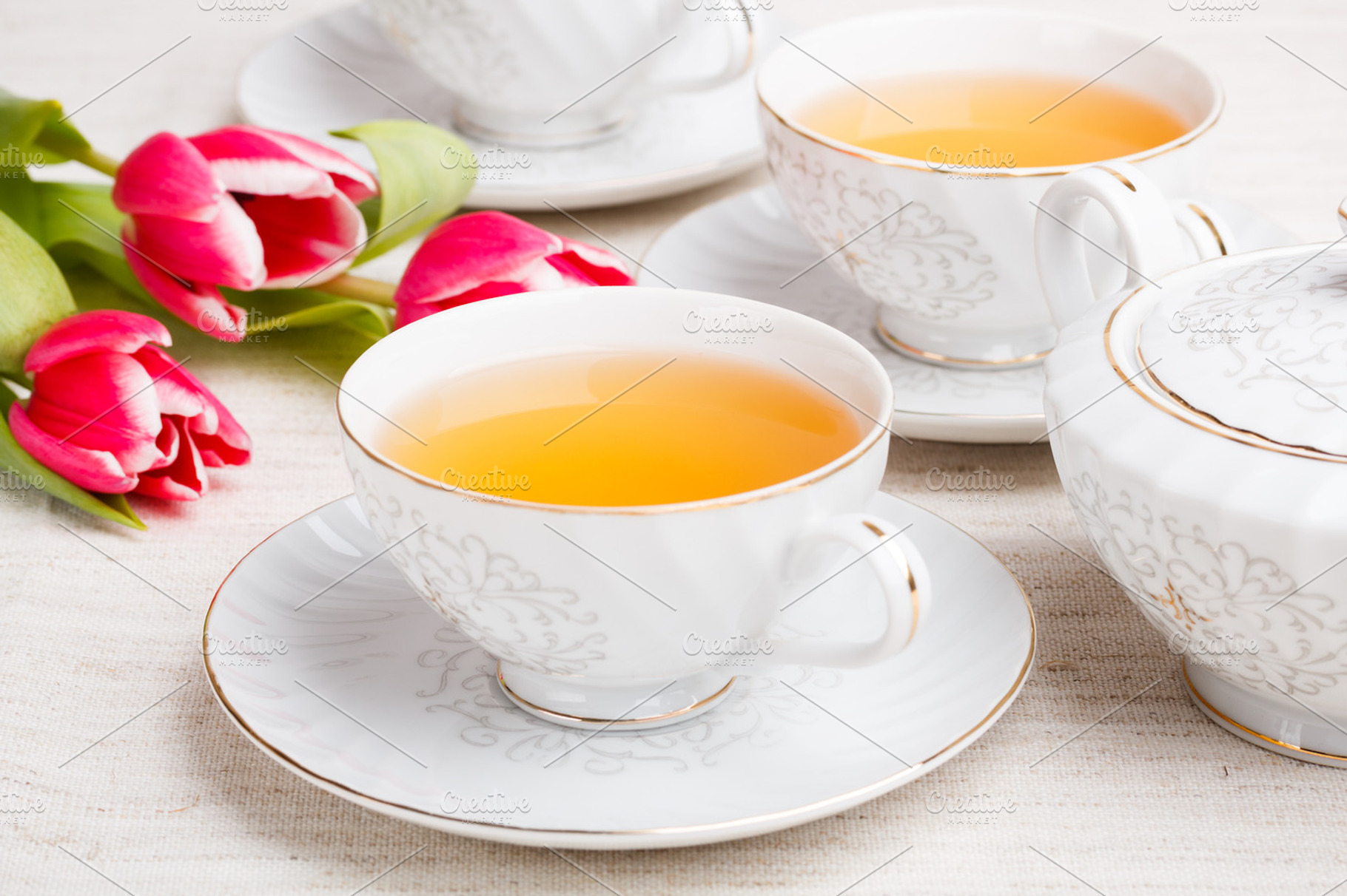 Tea Set Featuring Tea Set And Afternoon