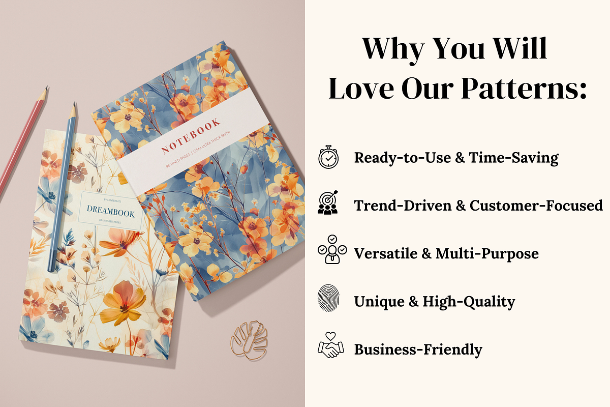 Wildflower Meadow Floral Patterns, a Pattern Graphic by Ninterints (Photo 4 of 19)