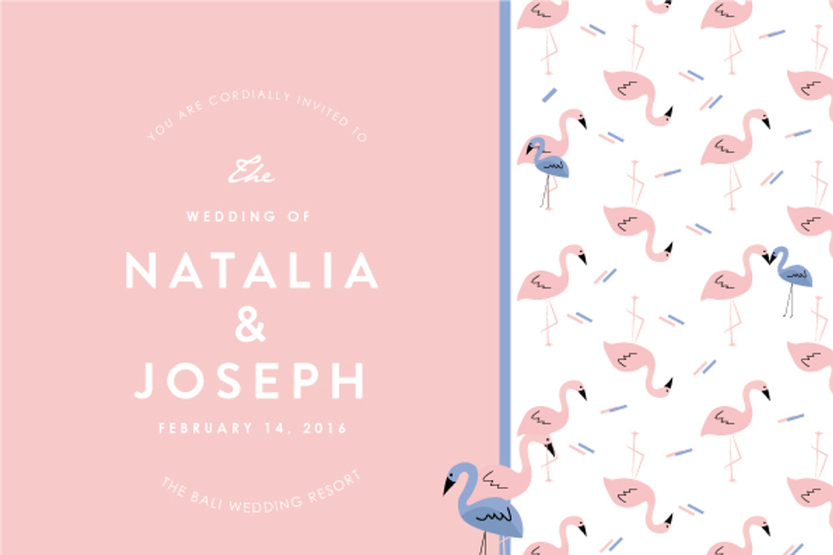 Beautiful flamingo wedding invites, an Invitation Template by Laffmate (Photo 2 of 5)