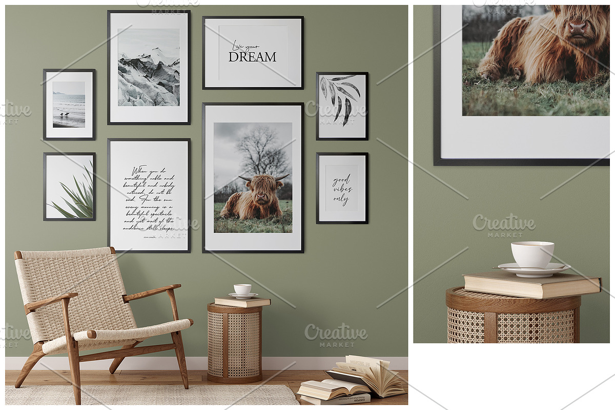 Frame & Wall Mockup Bundle, a Print Template by Yuri-U (Photo 6 of 25)