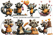 Quirky Valentine Raccoon Clipart, an Illustration by OK Design (Thumbnail 2 of 6)