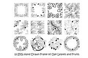 12 SVG.Hand Drawn Frame of Oak Leave, a Graphic by SketchArtStudio (Thumbnail 1 of 4)